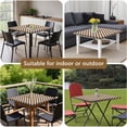 thumbnail image 5 of Brown and White Checkerboard Pattern Square Fitted Tablecloth with Elastic Edge,Square Table Cover,Washable Elastic Table Cover for Home Kitchen Party Decor 34"x34", 5 of 6