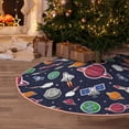 thumbnail image 4 of Salouo Rocket Satellite Christmas Tree Skirt 30" Farmhouse Christmas Decorations Snowman Xmas Tree Skirt Tree Mat for Holiday Party Decor, 4 of 8