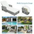 thumbnail image 5 of Outdoor Chaise Lounge Chairs with Cushion, Segmart Rattan Patio Furniture Set of 2 with Side Table, Wicker Recliner with Adjustable Backrest & Pillow, Max Weight 600 lbs, Light Gray, 5 of 7