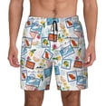 thumbnail image 2 of Goofa Stamp Printed Men's Swim Trunks Board Shorts Quick Dry Mens Swimming Trunks with Compression Liner,Breathable Fit Hawaii Beach Shorts-Small, 2 of 9