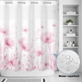 thumbnail image 2 of No Hook Shower Curtain, Pink Spring Floral Shower Curtains for Bathroom with See Through Top Window, Summer Botanical Watercolor Vintage Waterproof & Washable Bath Curtain Long 72"x78", 2 of 9