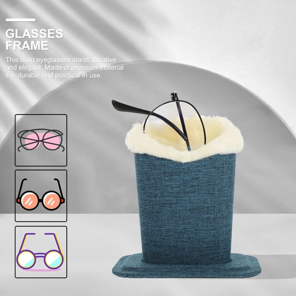 Topbathy Back to School Glasses Stand Holder Eyeglasses Stand Navy Cloth 1 Set