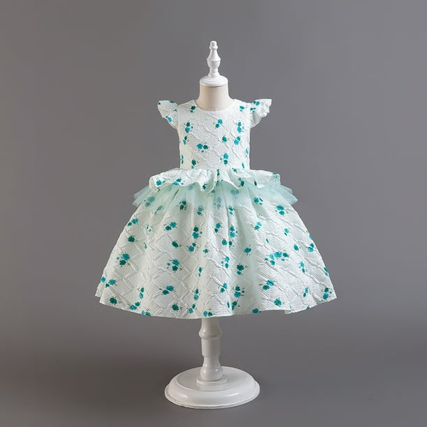 Vestido estampado para niñas, ropa para niñas, vestido elegante de princesa para niñas, actuación de piano para niñas
