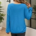 thumbnail image 4 of KHONTS Oversized Sweater for Women 2025 Fashion Crewneck Long Sleeve Pullover Tops Waffle Knit Tops Fall Trendy Sweatshirts Blue XL, 4 of 4