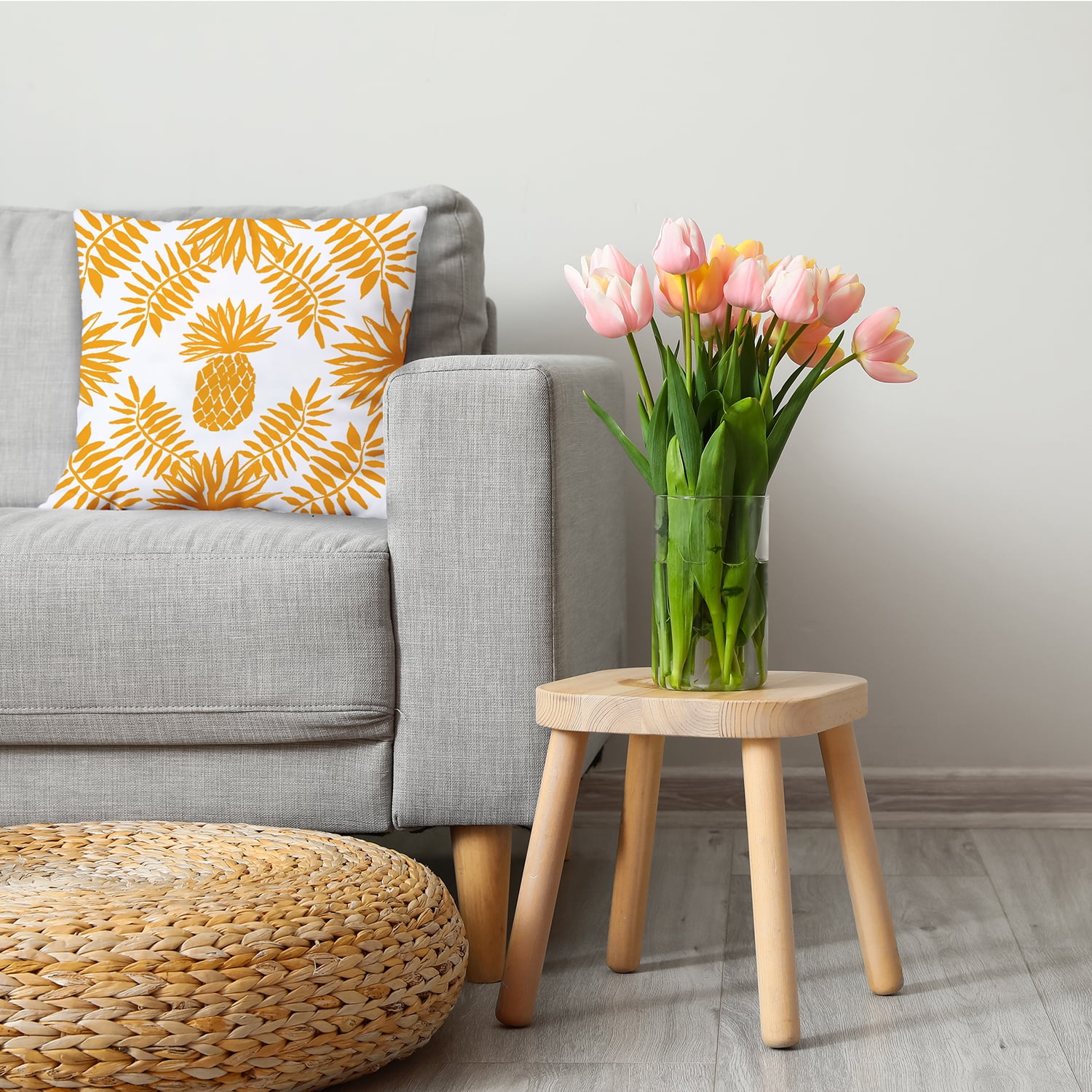 26" x 26" Simply Daisy Pineapple Leaves Decorative Throw Pillow