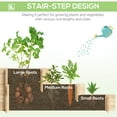 thumbnail image 4 of Outsunny 3-Tier Raised Garden Bed with 5 Compartments and Bed Liner, Elevated Wooded Wooden Planter Kit, for Vegetables, Herbs, Outdoor Plants, 37 x 37 x 14in, Natural, 4 of 9
