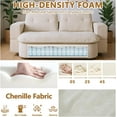 thumbnail image 5 of 78.75" Convertible Folding Sofa Bed Full Size, Memory Foam Floor Couch with 2 Pillows, Boneless Loveseat Sleeper with Removable Cushion, Corduroy Curved Couch Bed for Living Room, Cream, 5 of 7