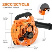 Leaf Blower 26CC 2-Cycle Gas Powered Cordless Handheld Sweeper Blower Leaves Snow Dusty Clean for Garden, Lawn, Decks and Walkways