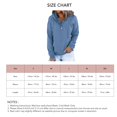 thumbnail image 5 of Women Hooded Button Collar Drawstring Hoodies Long Sleeve Pure Color Pullover Sweatshirts With Pocket, 5 of 5