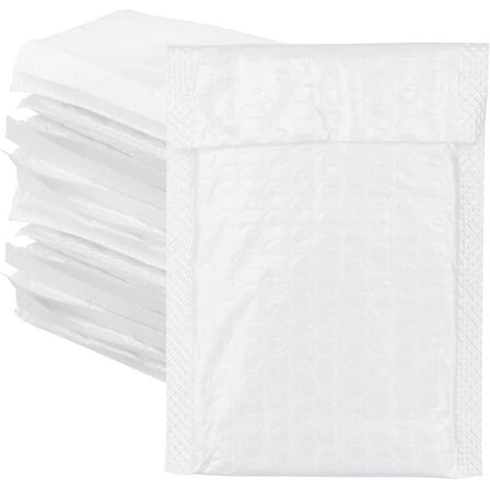 12PCS White Poly Bubble Mailers A6 Padded Envelopes Bulk Bubble Lined Wrap Polymailer Bags For Shipping Packaging Mailing Self Seal?10x15cm?