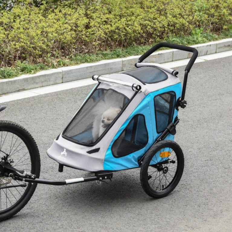 Convertible Pet Bicycle Trailer and Jogging Stroller