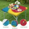 thumbnail image 4 of Colorful Tie Dye Pattern Square Fitted Tablecloth with Elastic Edge,Square Table Cover,Washable Elastic Table Cover for Home Kitchen Party Decor 34"x34", 4 of 6