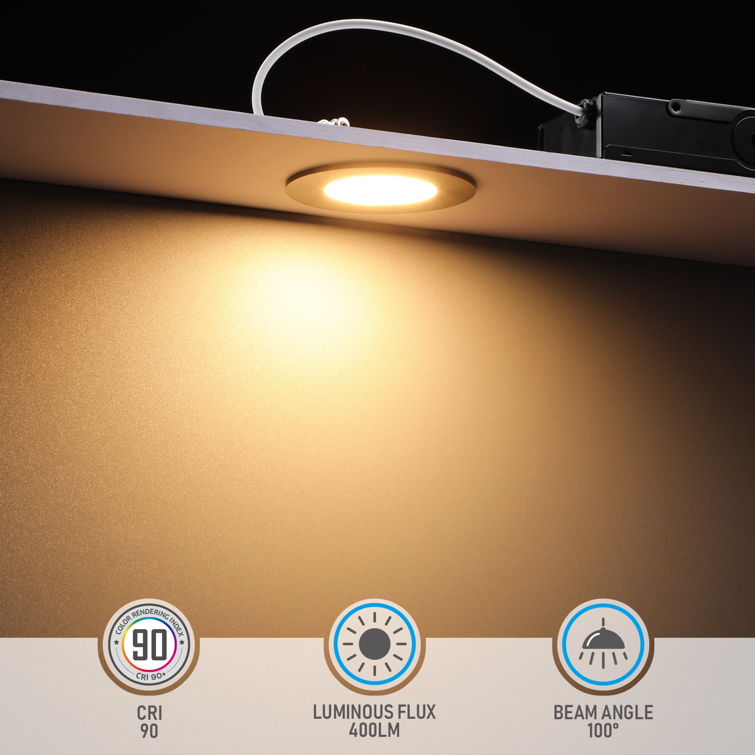 48 Pack 7W 3 Inch Ultra-Thin LED Recessed Light with J-Box, Dimmable, 400lm Slim Panel Downlight, Oil Rubbed Bronze, 2700K Soft White