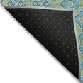 thumbnail image 4 of 9' X 12' Artichoke Green And Aqua Geometric Washable Indoor Outdoor Area Rug, 4 of 5