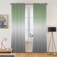 thumbnail image 2 of Sage Green Grey Ombre Kitchen Curtains 84 Inch Length, Modern Ombre Abstract Art Grommet Top Bedroom Living Room Curtains, Light Filtering Cafe Curtain Drapes 2 Panels Set 84''x84'', 2 of 9