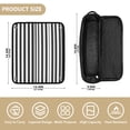 thumbnail image 2 of Hair Tools Storage with Heat Resistant Mat- Black and White Horizontal Stripes Printed Curling Iron Travel Bag/Flat Iron Case for Women, 2 of 8