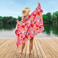 thumbnail image 5 of Packed Party Beach Towel, Leopard Print, Multi-Color with Pink Fringe, 5 of 6
