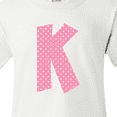 thumbnail image 4 of Inktastic Pink and White Polka Dots Letter K Youth T-Shirt, 4 of 5