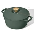 Beautiful 5 Quart Cast Iron Round Dutch Oven, Thyme Green by Drew Barrymore