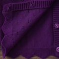 thumbnail image 3 of CUZIBR Baby Girls Cardigan Sweater Knit Button Up Scalloped Sweaters Long Sleeve Crew Neck Soft School Outwear,Purple,18-24 Months, 3 of 7