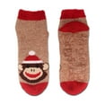 thumbnail image 2 of BambooMN Women's Monkey Double Layer Extra Thick Soft Warm Fuzzy Non-Skid Ankle Socks - 10 Monkey - 3 Pairs, 2 of 4