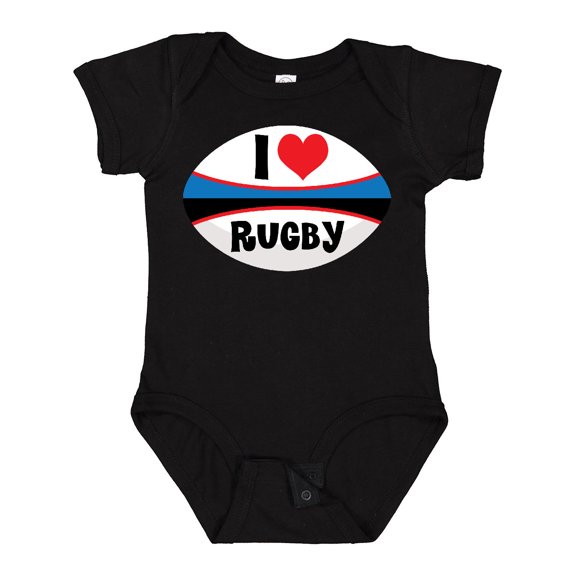 Inktastic I Love Rugby Sports Ball Boys or Girls Baby Bodysuit