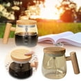 thumbnail image 3 of Glass Stirring Coffee Cup Automatic Brewing Instant Coffee Milk Soy Milk Water Cup With Lid, 3 of 9