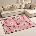 thumbnail image 2 of SKYSONIC 72x48in Autumn Pumpkins Bats Pink Area Rug, Halloween Jack-O'Lantern Non-Slip Floor Carpet for Indoor Living Dining Room and Bedroom Area, 2 of 5