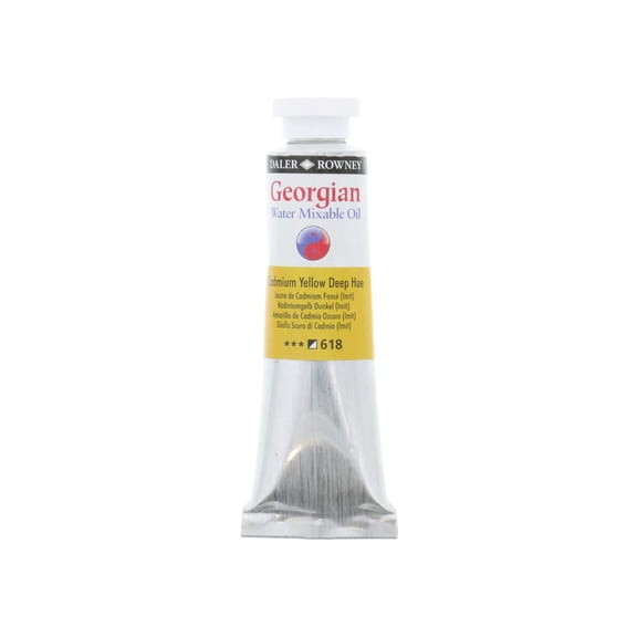 Daler-Rowney Georgian Water Mixable Oil, 37ml Tube, Cadmium Yellow Deep Hue