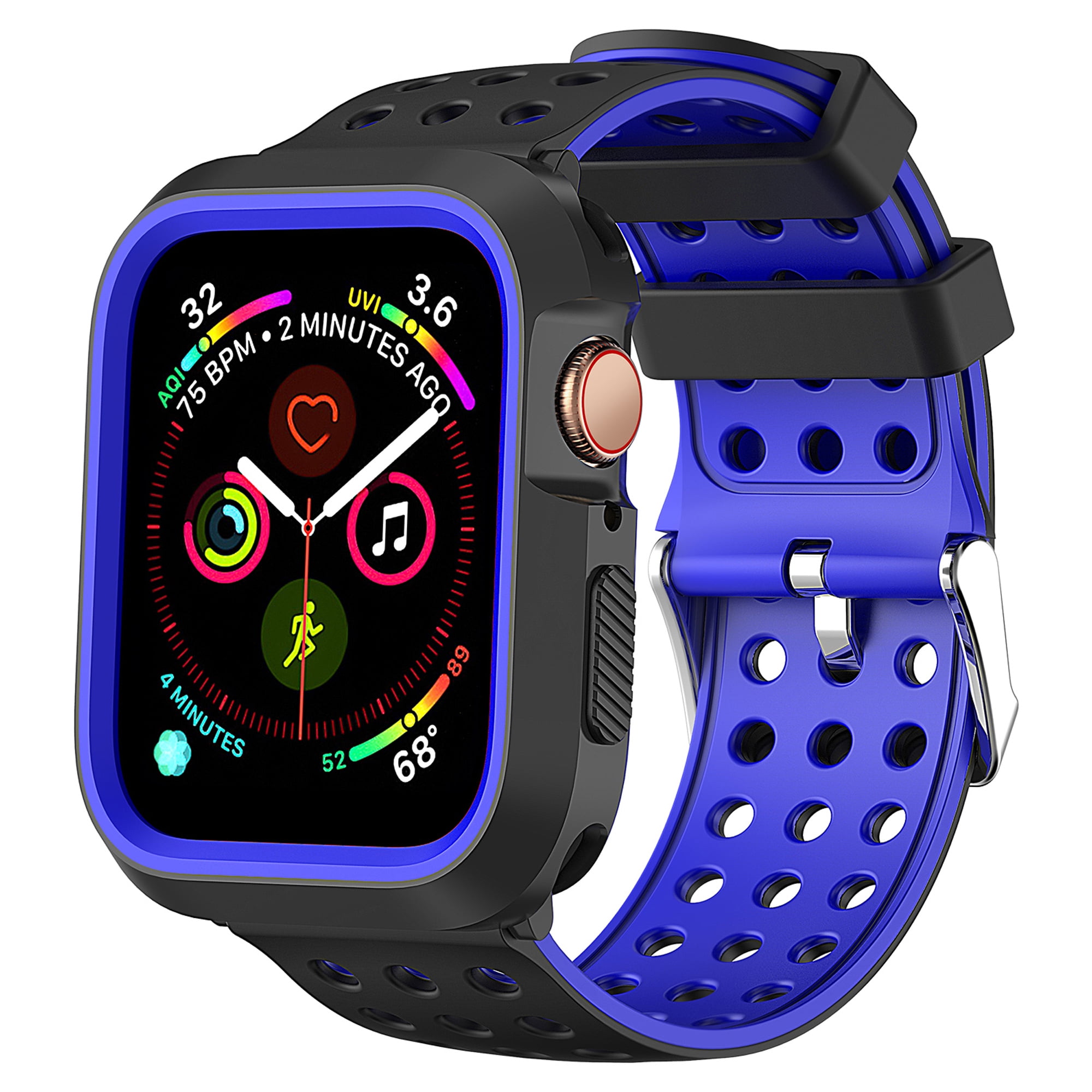 Moretek - Moretek Rugged Armor Case for Apple Watch Series 4 44mm, Resilient Shock Case with