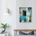 thumbnail image 3 of Abstract Canvas Wall Art Turquoise Decor for Bedroom Bathroom,Teal Grey Picture Print Painting Artwork for Living Room,Kitchen,Stretched and Framed, 3 of 4