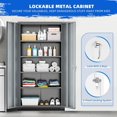 thumbnail image 5 of INTERGREAT Metal Storage Cabinet,72" Locking Steel Cabinets with 2 Doors and 4 Adjustable Shelves,Tall Steel Storage for Home Office, Garage,Warehuse (Black Grey), 5 of 17