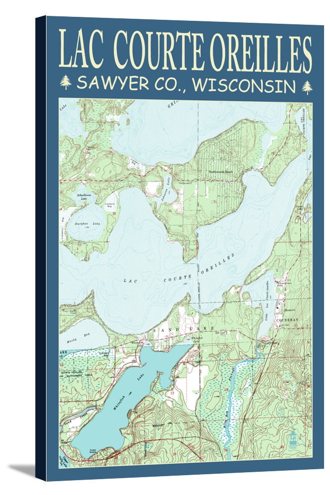 Lac Courte Oreilles Chart Sawyer County, Wisconsin Lantern Press