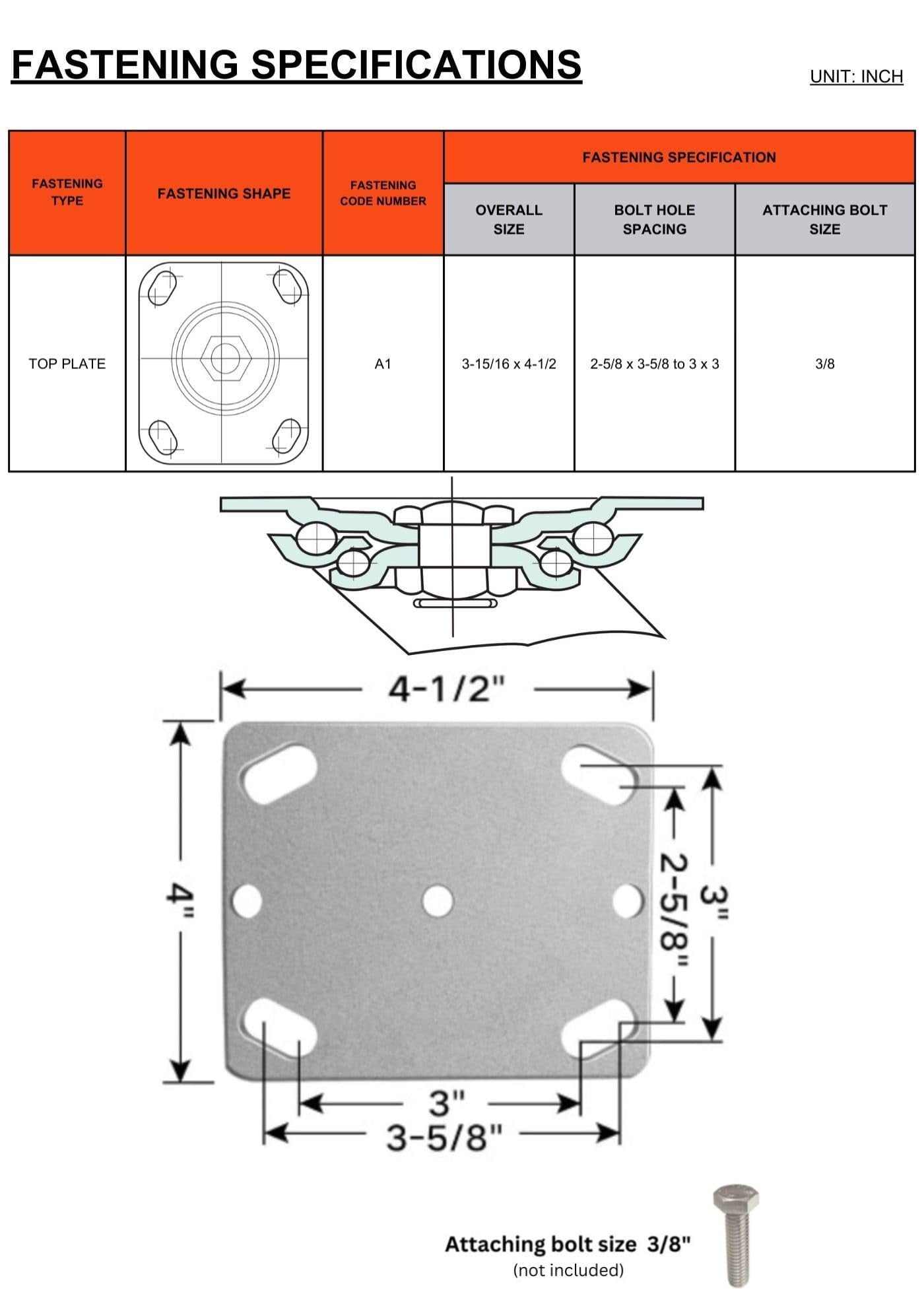 4 Heavy Duty Caster Set 5" Phenolic Wheels - 4 Swivel with Brake