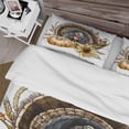 thumbnail image 4 of DESIGN ART Designart 'Thanksgiving Vintage Turkey Sunflowers and Pumpkin' Farmhouse Duvet Cover Set King Cover + 2 King Shams 3 Piece, 4 of 5