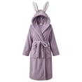 thumbnail image 4 of Gifts for Mom Robes for Women Fuzzy House Coat Oversized Kimono Women's Sleepwear Spa Womens Bathrobe Purple, 4 of 5