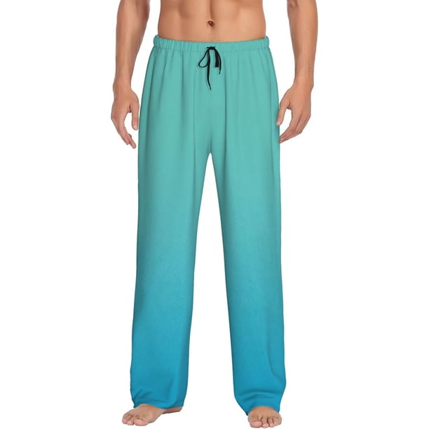 Fotbe Teal Turquoise Pantalones de Pijama para Hombre, Pantalones de Dormir, Pantalones de Casa con Cintura Ajustable y Bolsillos-Medium