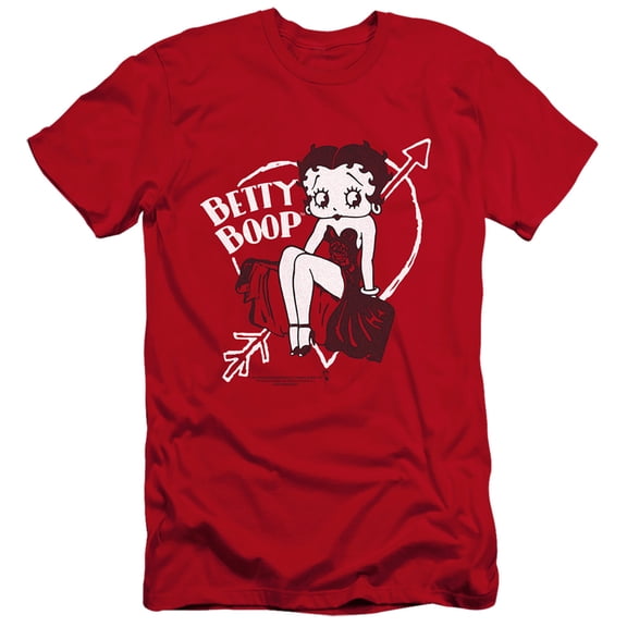 Betty Boop Lover Girl Premium Canvas T-Shirt Adult Slim Fit 30/1 Red