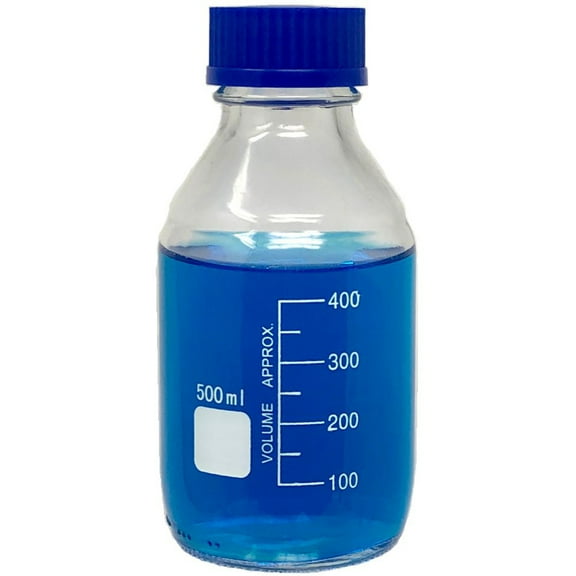 500ml Glass Media Storage Bottles, Round, with GL45 Screw Cap, Karter Scientific 251M4 (Single)
