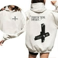 thumbnail image 3 of Forgive Them Father Double-Sided Hoodie – Christian Faith-Based Cross Design, Soft Cotton Blend Unisex Pullover, 3 of 7