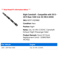 thumbnail image 2 of Right Camshaft - Compatible with 2013 - 2019 Ram 1500 3.6L V6 VIN G DOHC 2014 2015 2016 2017 2018, 2 of 4