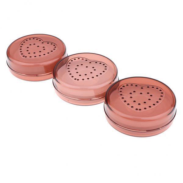Caja de Almacenamiento Redonda para Pestañas Postiz Contenedor de Soporte para Pestañ Color Rojo, 2x3 Uds. 2 piezas