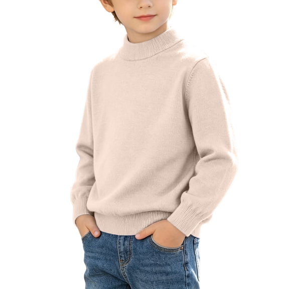 Ynynloco Boys and Girls Turtleneck Sweater Kids Fashion Long Sleeve Knit Cotton Pullover Sweaters 12Months-12Years