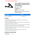 thumbnail image 2 of Front Left Upper Control Arm and Ball Joint Assembly - Compatible with 1991 - 1997 Mazda Miata 1992 1993 1994 1995 1996, 2 of 2