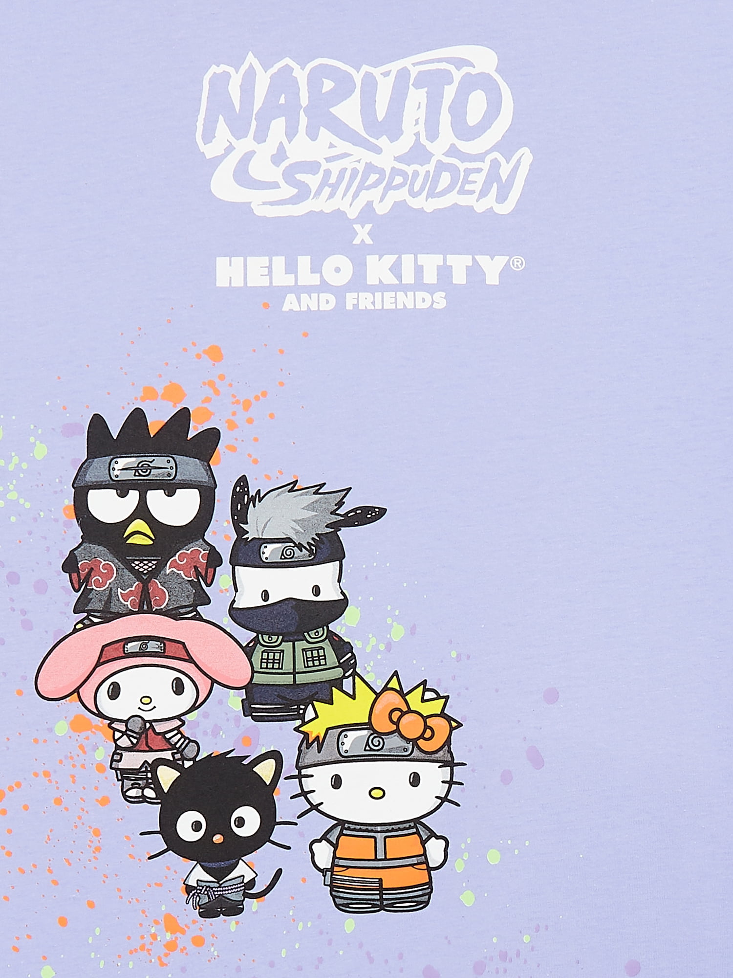 Hello Kitty + Naruto Girl's Boyfriend Tee & Biker Short Set, 2-Piece, Sizes XS-XL