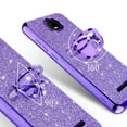 thumbnail image 4 of Galaxy Wireless Case for SCHOK Volt SV55 (SV55216) Case Glitter Magnetic Car Ring Holder Kickstand Phone Cover Case - Purple, 4 of 5