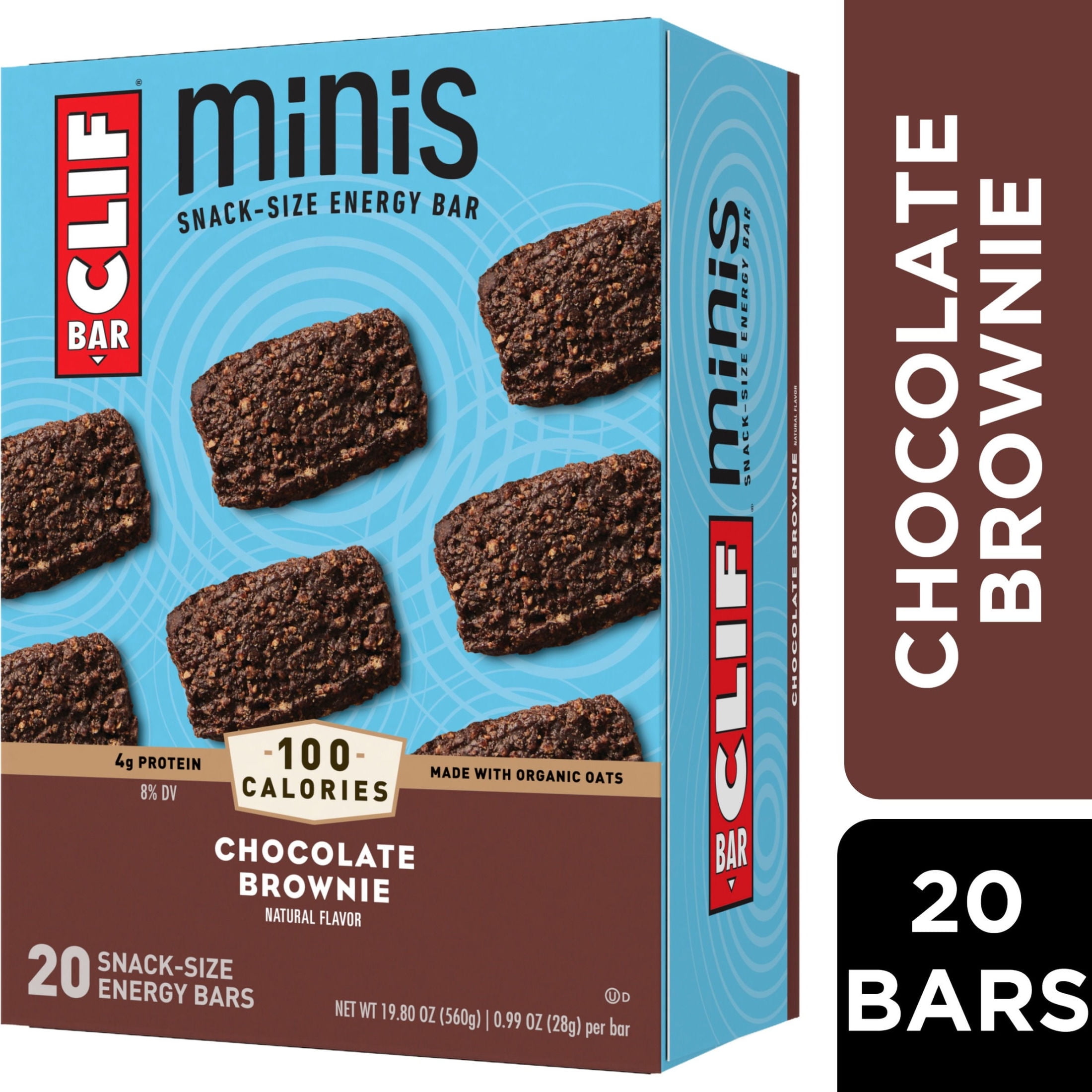 CLIF BAR Minis Chocolate Brownie Flavor Snack-Size Energy Bars, 20ct