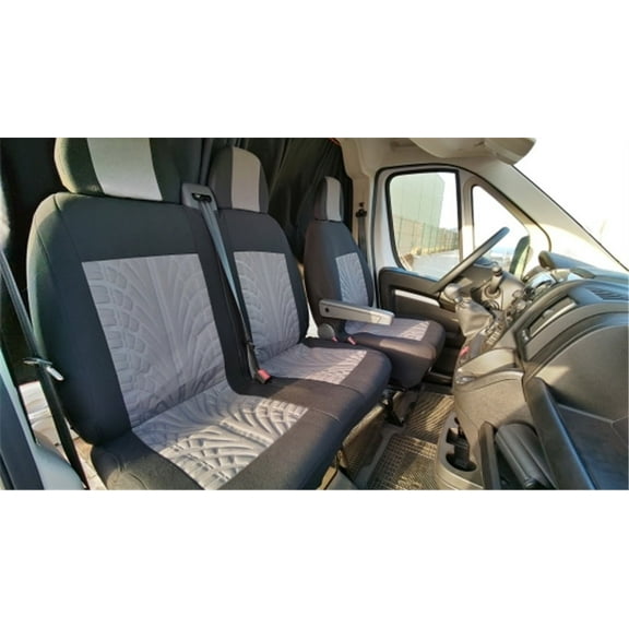 Zyutaosan 2 1 Fabric Seat Covers Protector Diamond Look Black Grey For Ford Transit Transit Custom Van