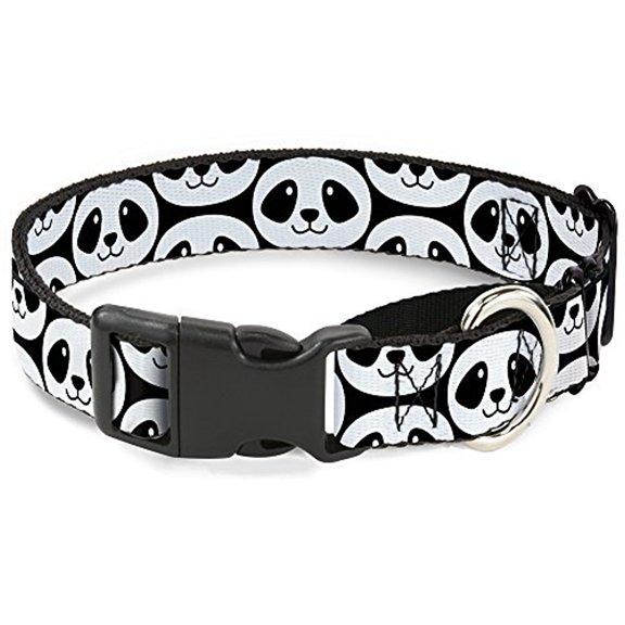 Buckle-Down Martingale Dog Collar - Panda Bear Repeat - 1" Wide - Fits 15-26" Neck Size - Large