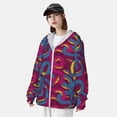 thumbnail image 5 of Kdxio Colorful Snake Print Women Men Sun Protection UPF 50+ Jackets Zip Up Long Sleeve Hoodie Hiking Lightweight with Pockets, 5 of 8